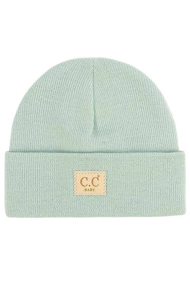 C.C Baby Classic Rib Beanie with C.C Suede Patch