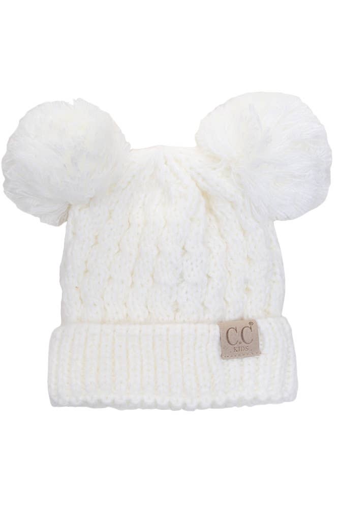 C.C Kids Double Pom Pom Beanie