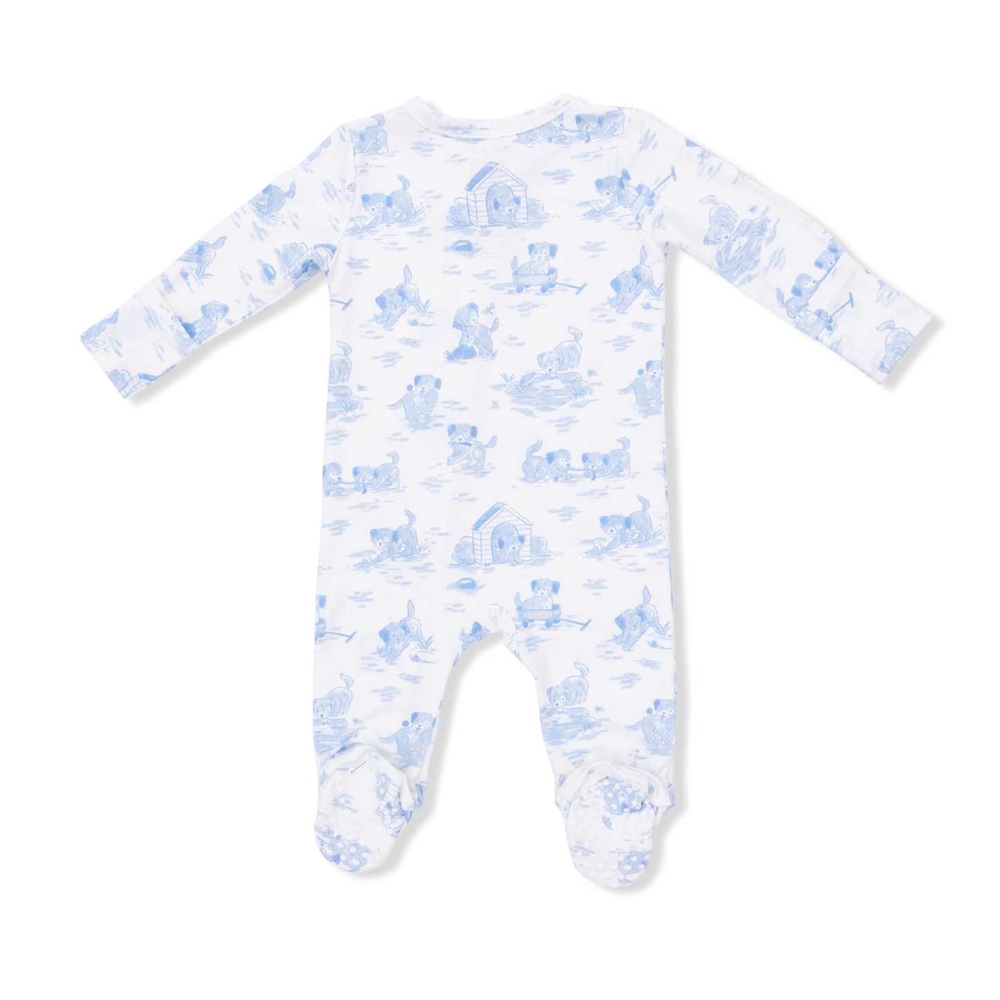 Angel Dear | Puppy Toile Blue - 2 Way Zipper Footie