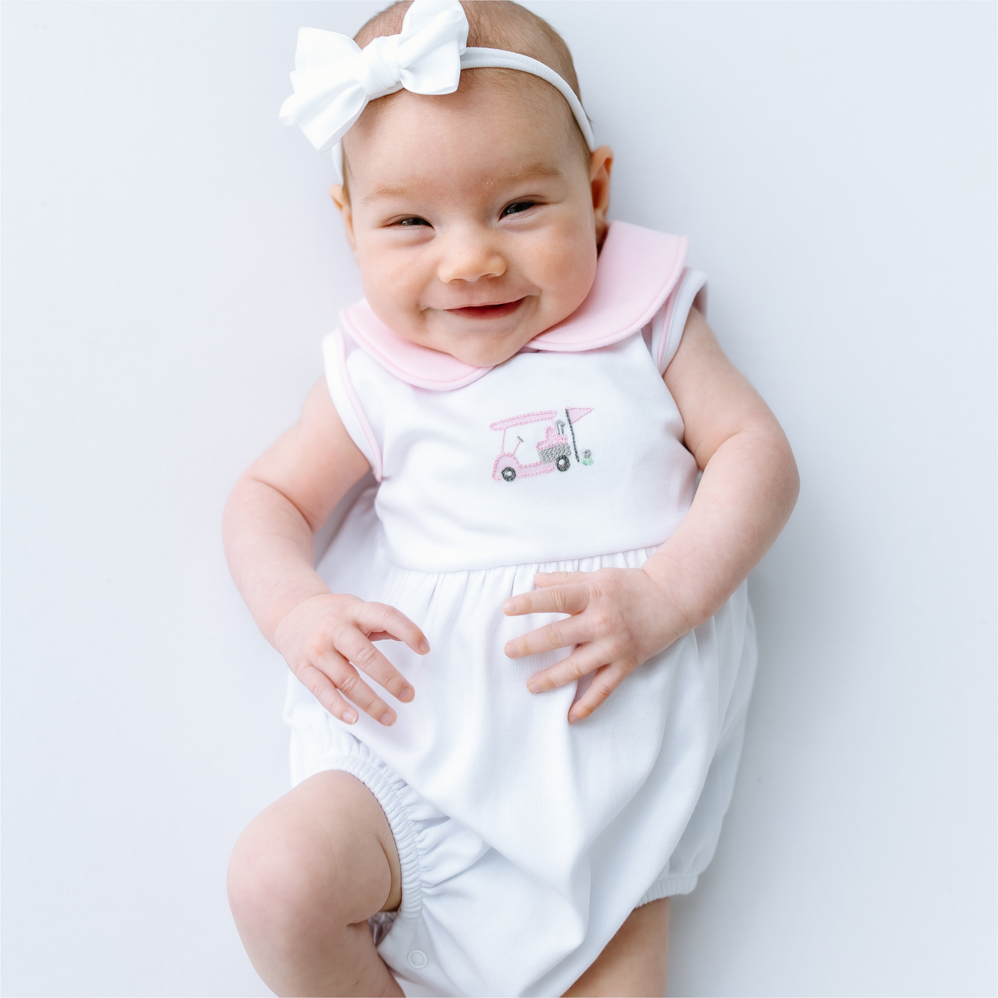 Magnolia Baby | Little Golfer Collared Bubble - Pink