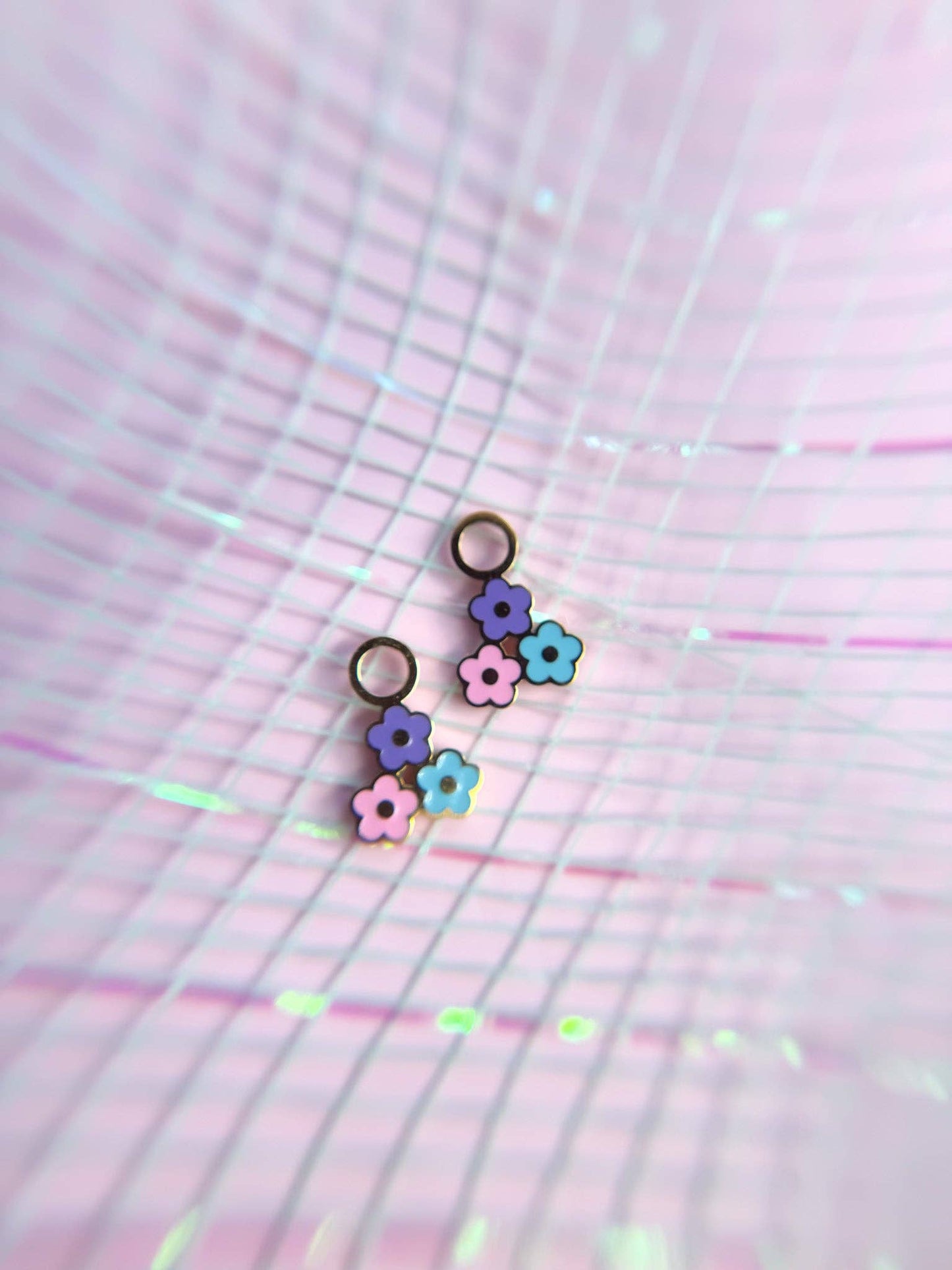 Flower Power Huggie Charms