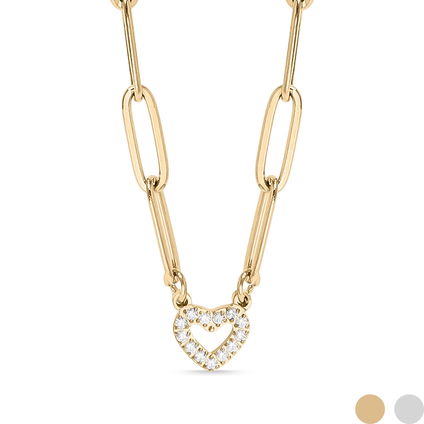 Forever Heart Connector Paperclip Necklace