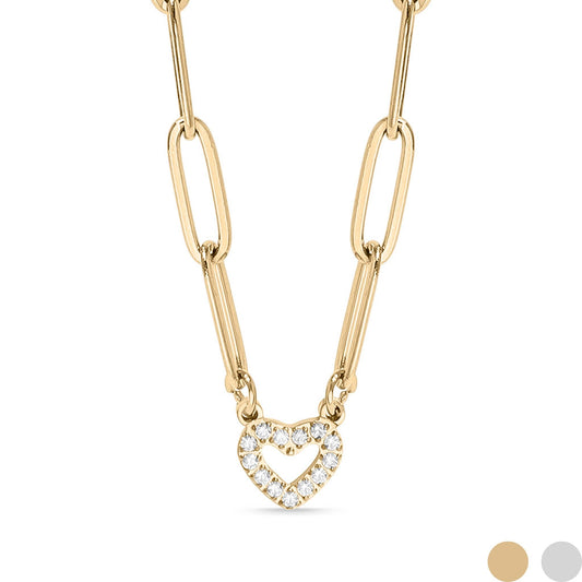 Forever Heart Connector Paperclip Necklace