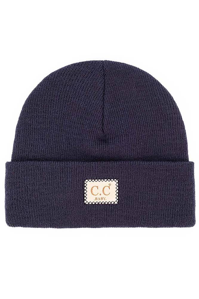 C.C Baby Classic Rib Beanie with C.C Suede Patch