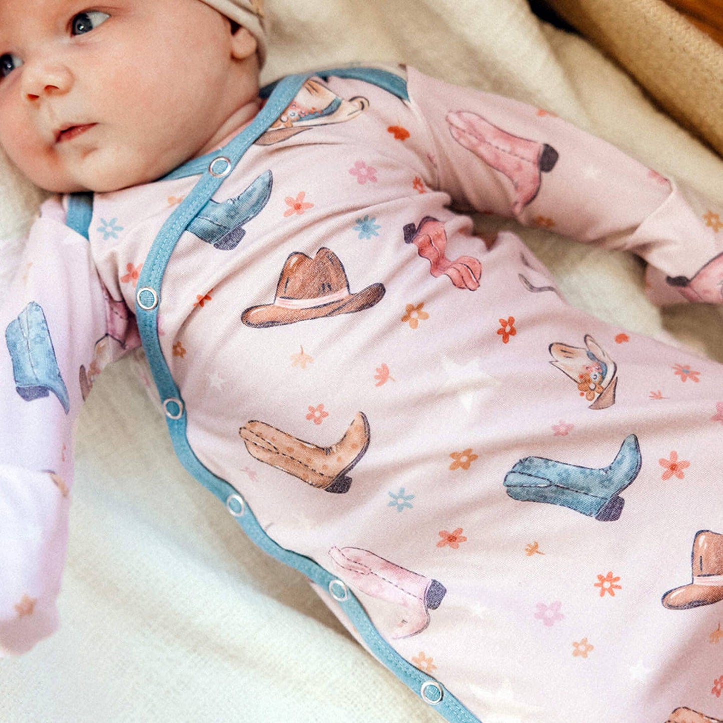 Copper Pearl | Newborn Knotted Gown - Cheyenne