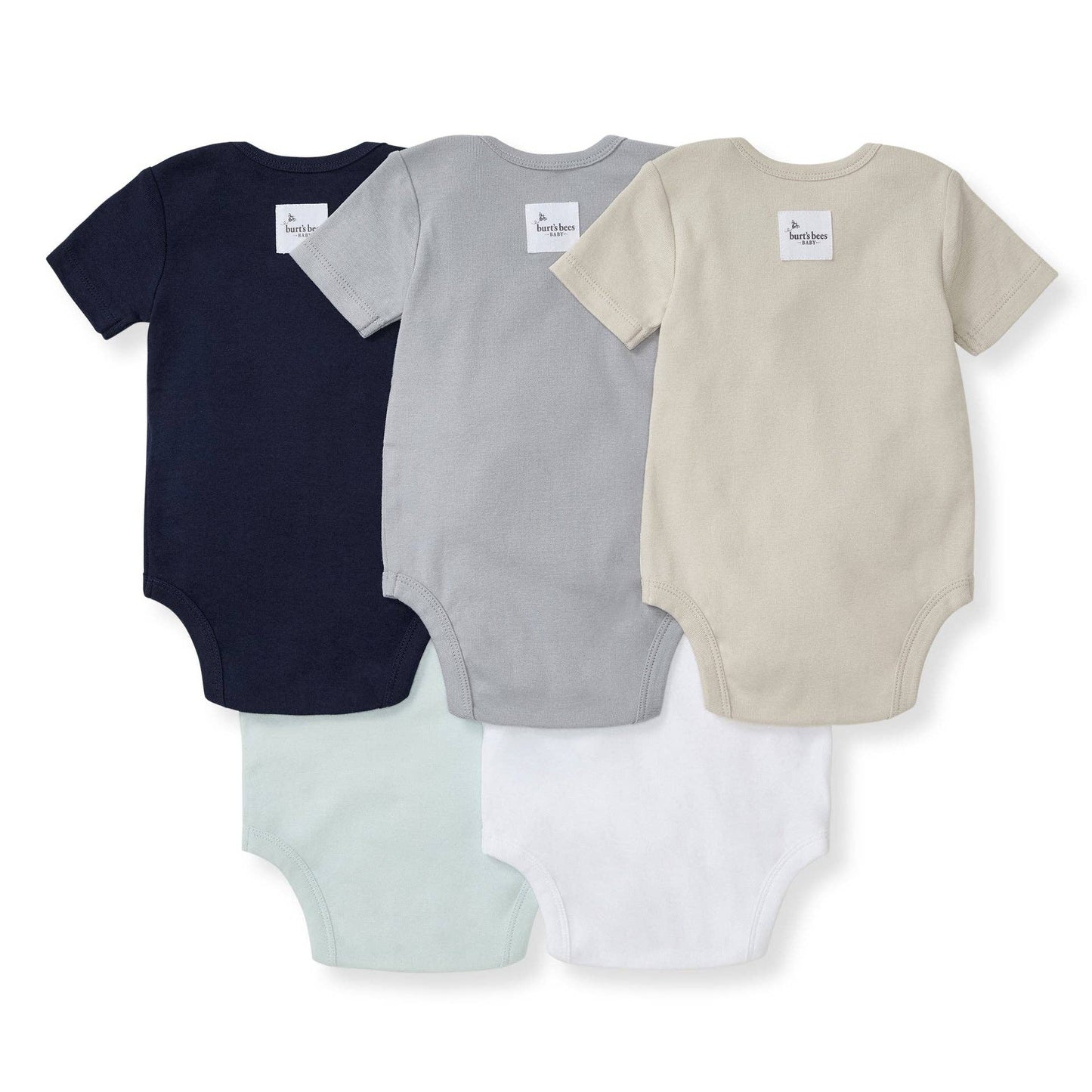 Short Sleeve Baby Bodysuits 5 Pack - Midnight | Organic Cotton