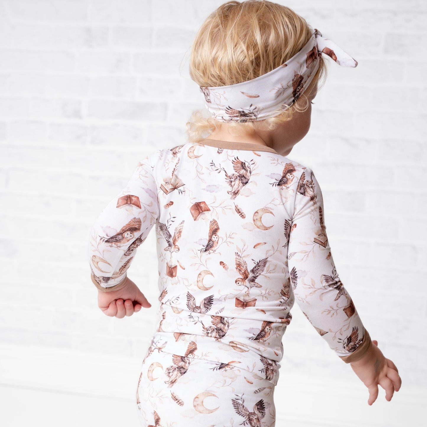 Feathers and Fables（Owl）TENCEL™ Modal Long Sleeve Kids Pajama Set