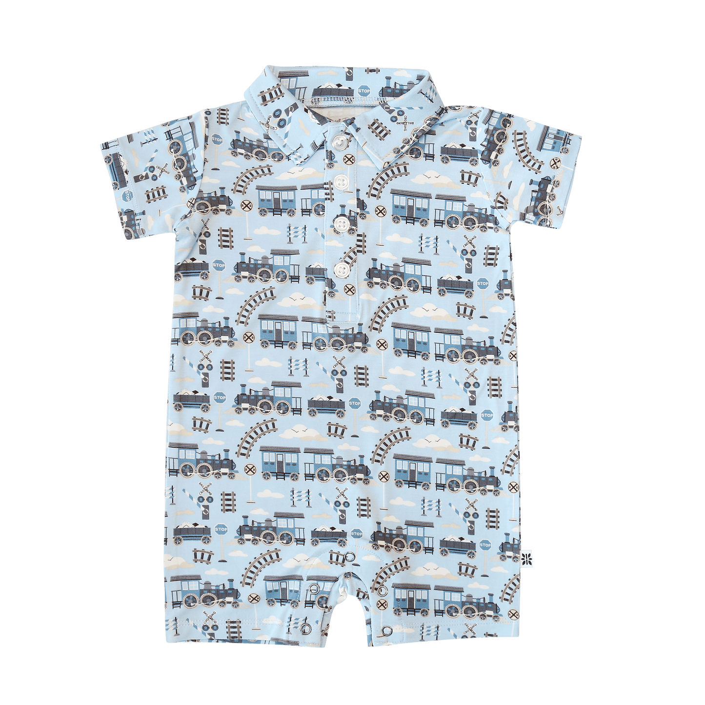 Sweet Bamboo - Polo Romper - Choo Choo