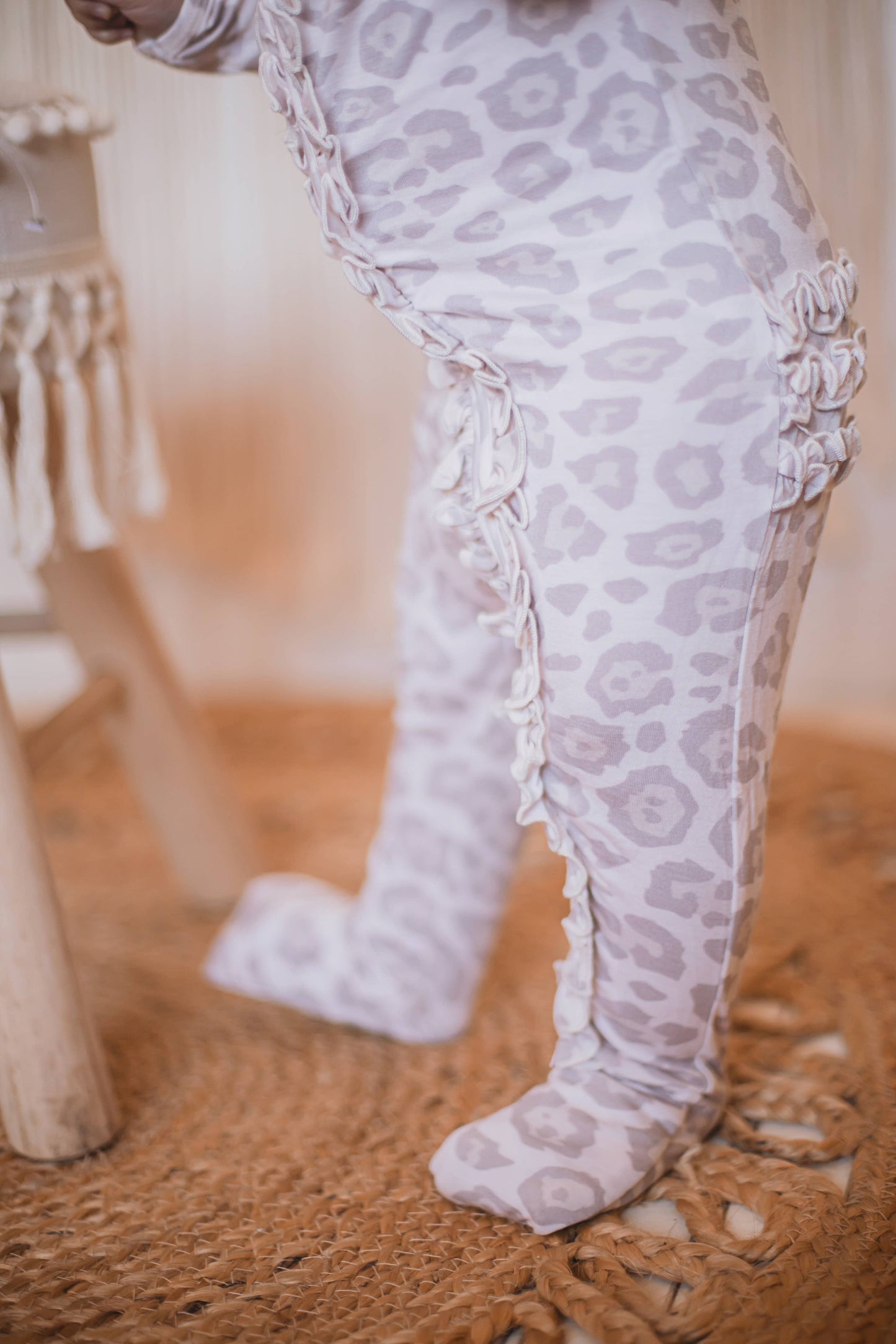 Rockin Royalty - Natural Leopard | Convertible Two Way Zip Footie