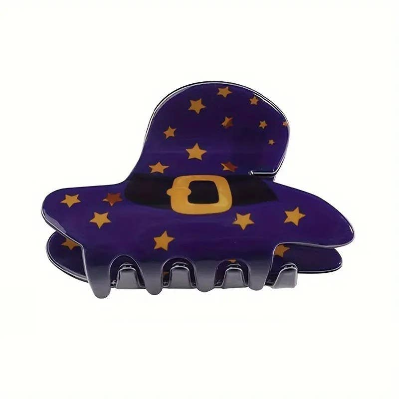 Halloween Witch Hat Hair Claw Clips