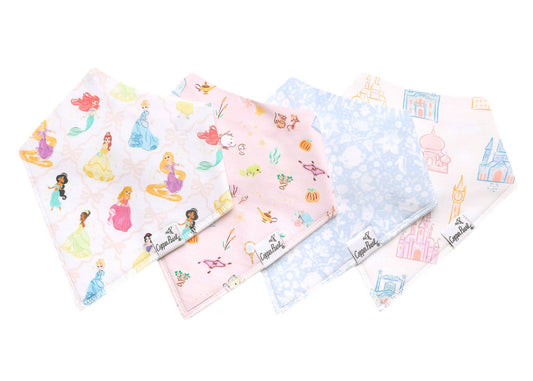 Copper Pearl | 4 Pack Baby Bandana Bibs - Disney Princess