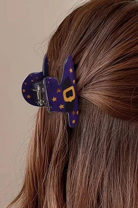 Halloween Witch Hat Hair Claw Clips