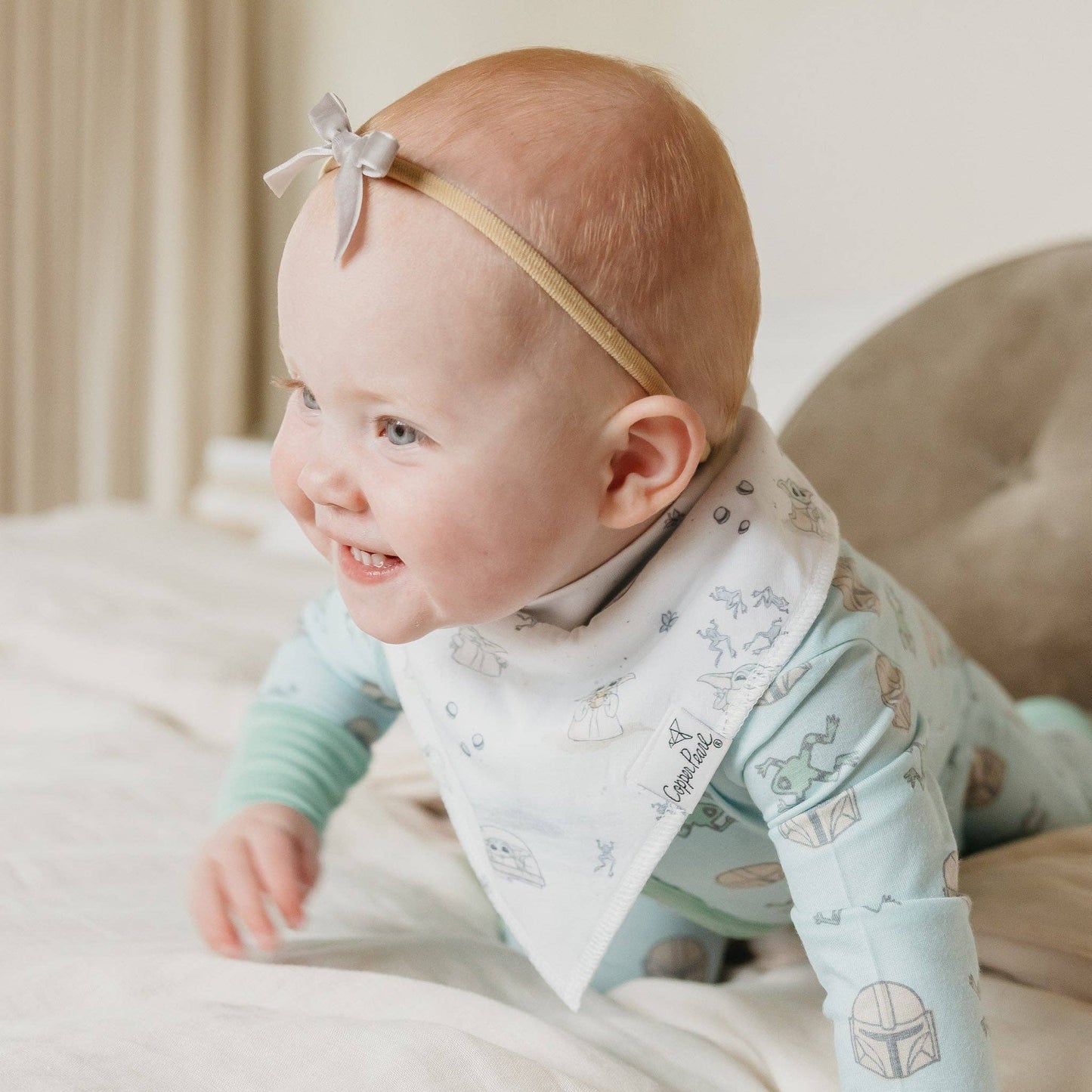Copper Pearl | 4 Pack Baby Bandana Bibs - Star Wars Grogu