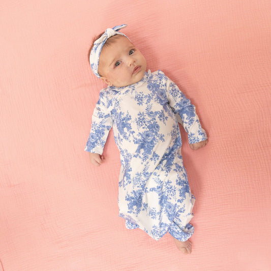 Angel Dear | Dream Cottage Floral - Kimono Gown & Knot Headband