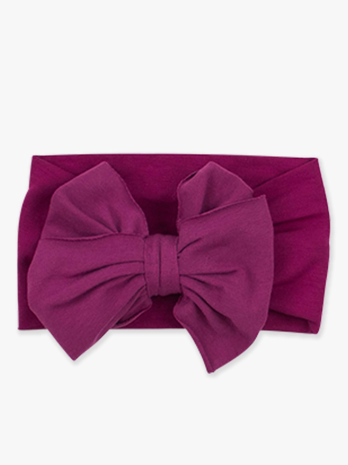 RuffleButts + RuggedButts - Girls Plum Tart Big Bow Headband