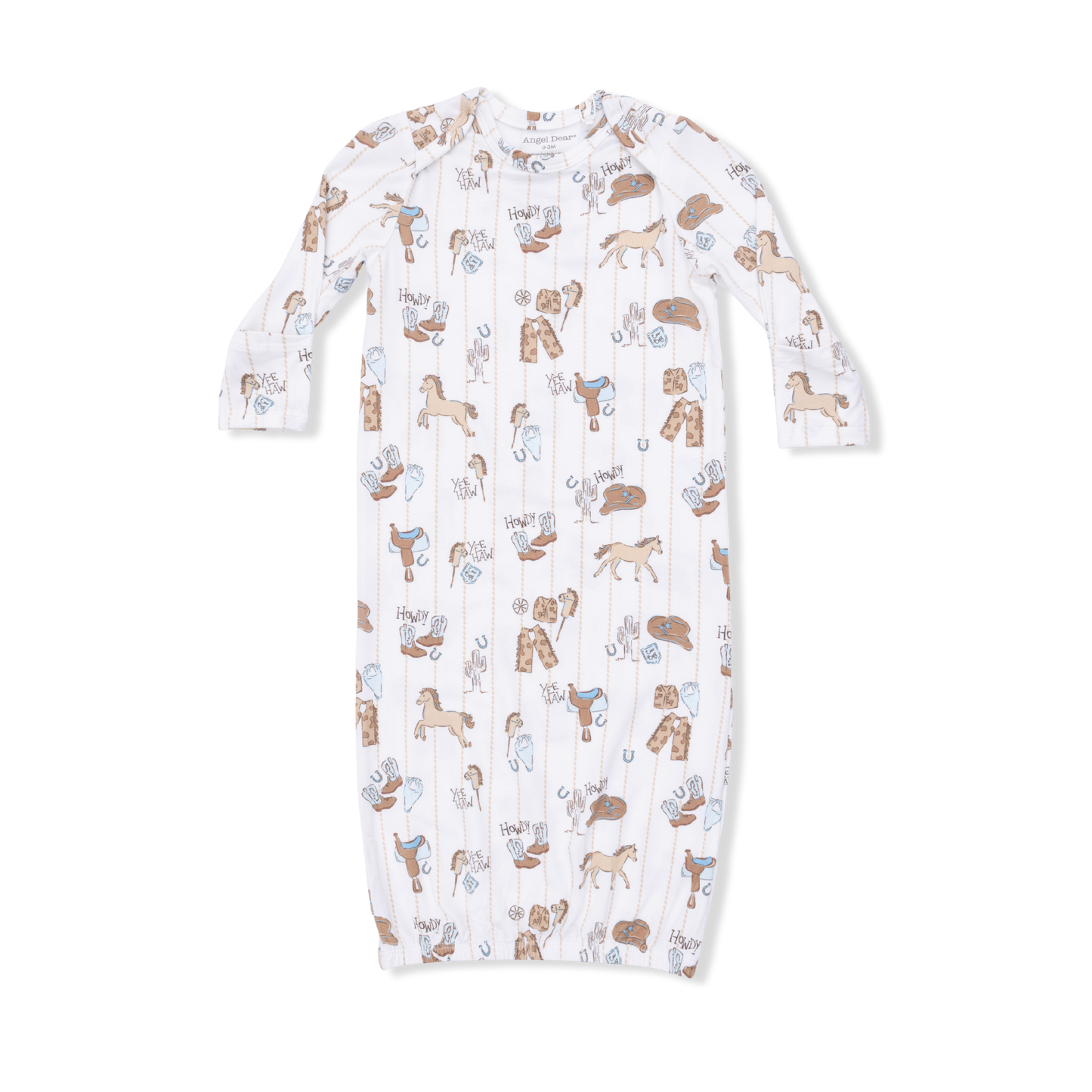 Angel Dear | Cowboy Nursery - Lap Shoulder Gown & Beanie Hat