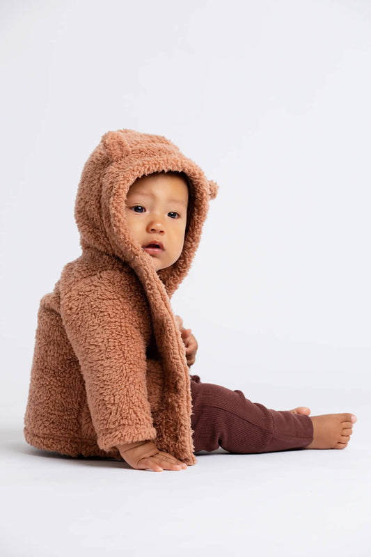 Caramel Baby Sherpa Teddy Cardigan