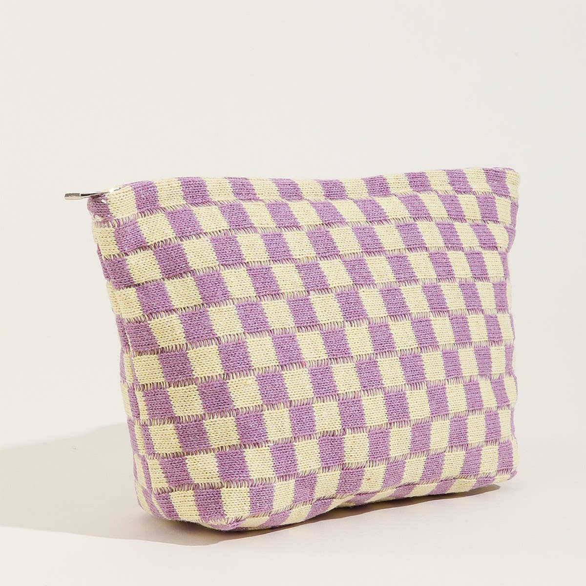 Checkered Cosmetic Makeup Bag