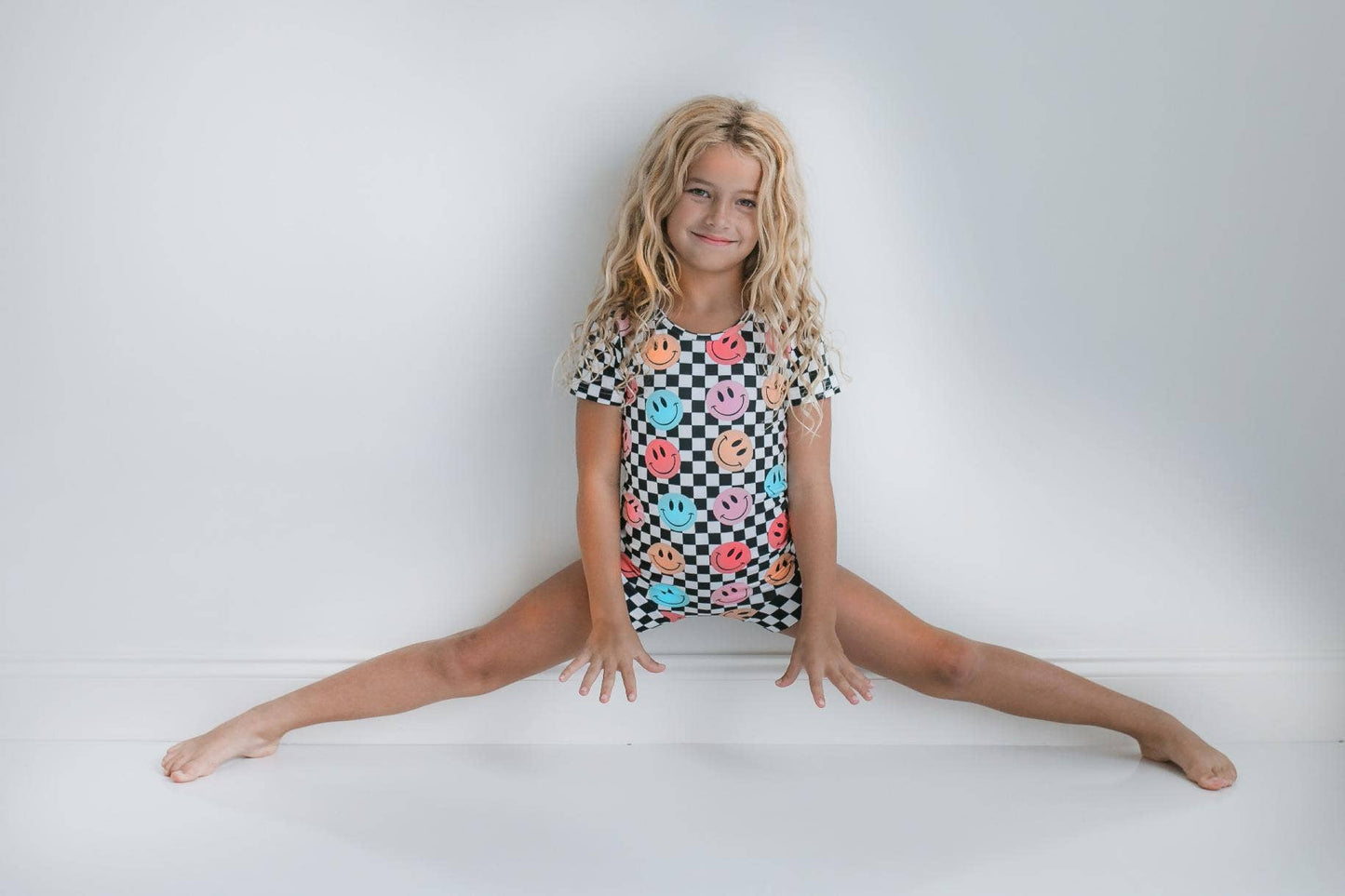 Retro Smiley Face Checkered Leotard