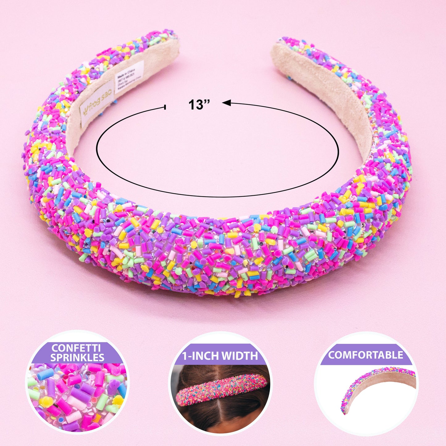 Rainbow Confetti Sprinkles Headband