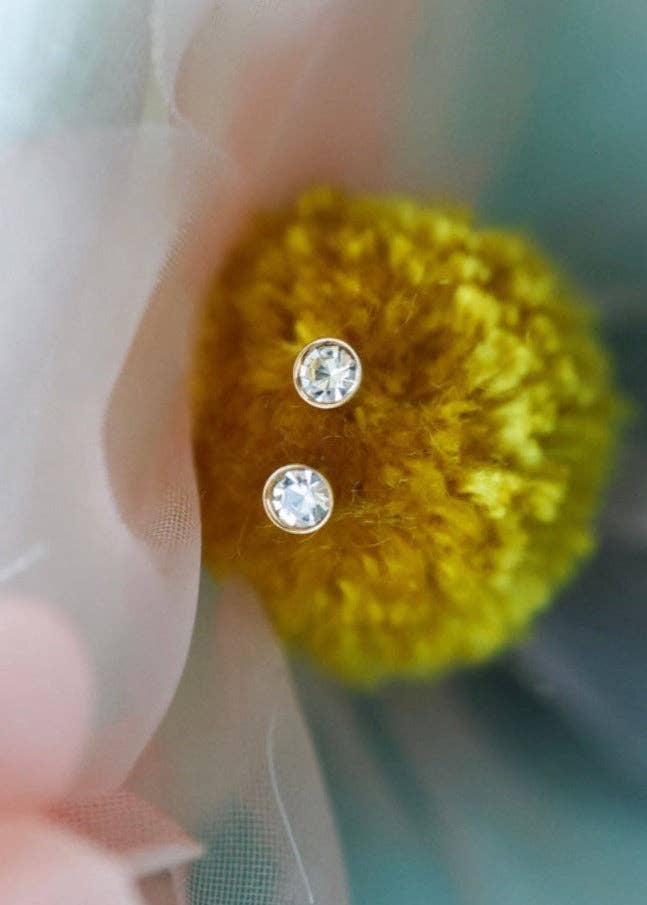 Tiny Diamond Stud Earrings