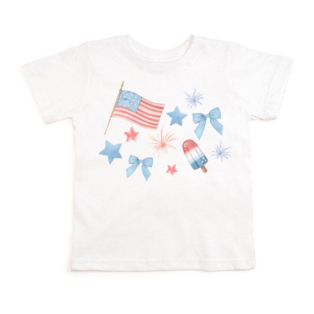 Patriotic Watercolor Short Sleeve T-Shirt