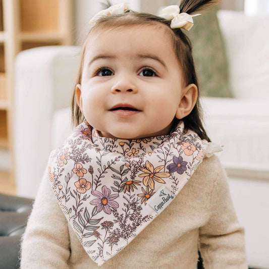 Copper Pearl | 4 Pack Baby Bandana Bibs - Flora