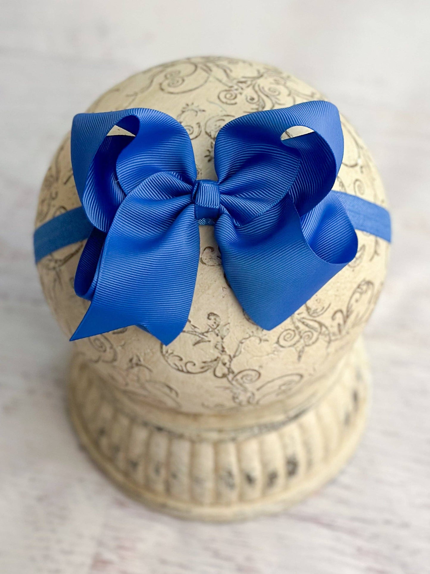 Classic Grosgrain Hair Bow - Satin Headband - 4.5"