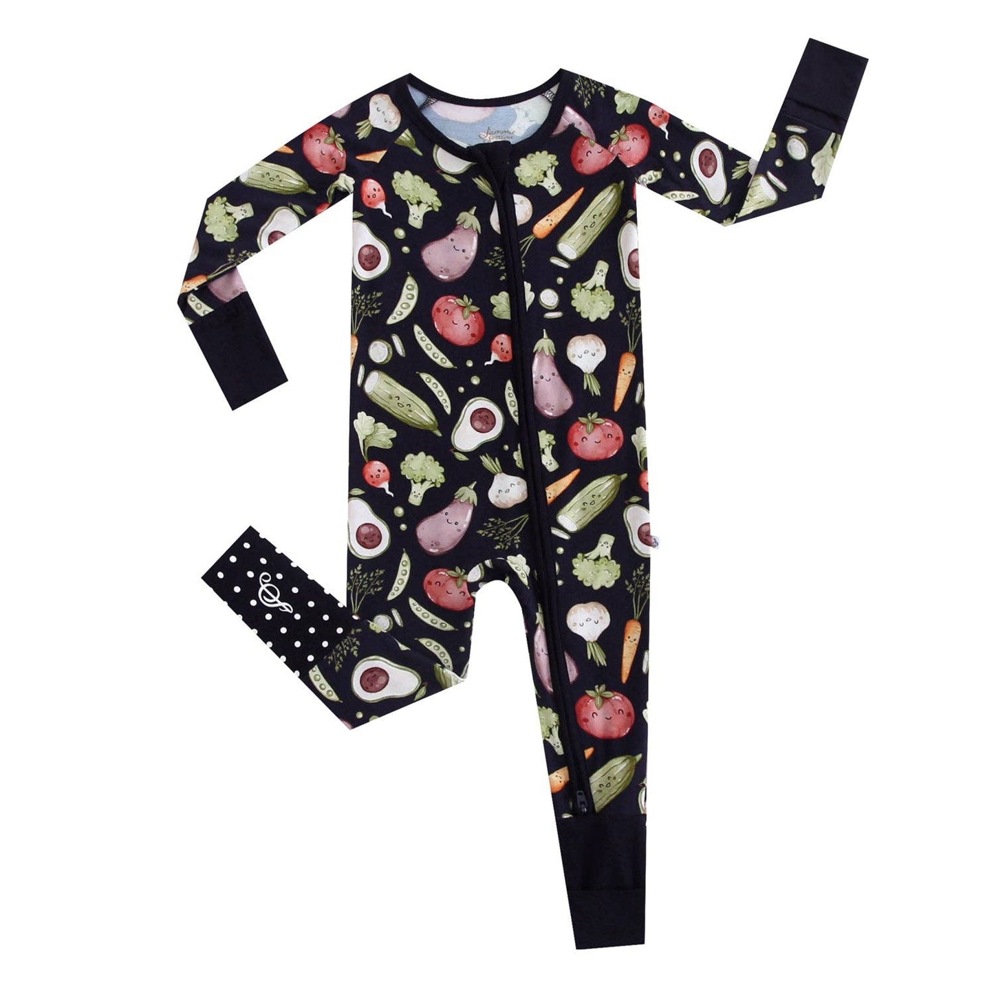 I Love You Veggie Much Baby Bamboo Zipper Romper Pajamas