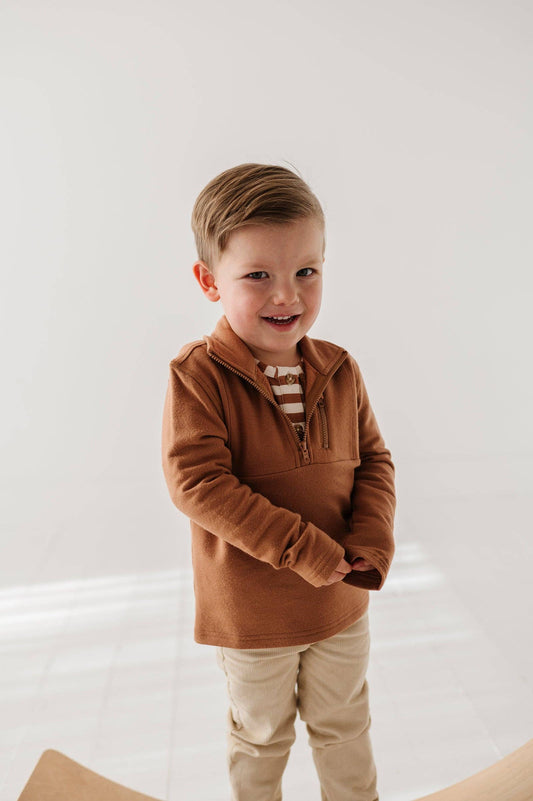 Boden 3/4 Zip Fleece Sweatshirt