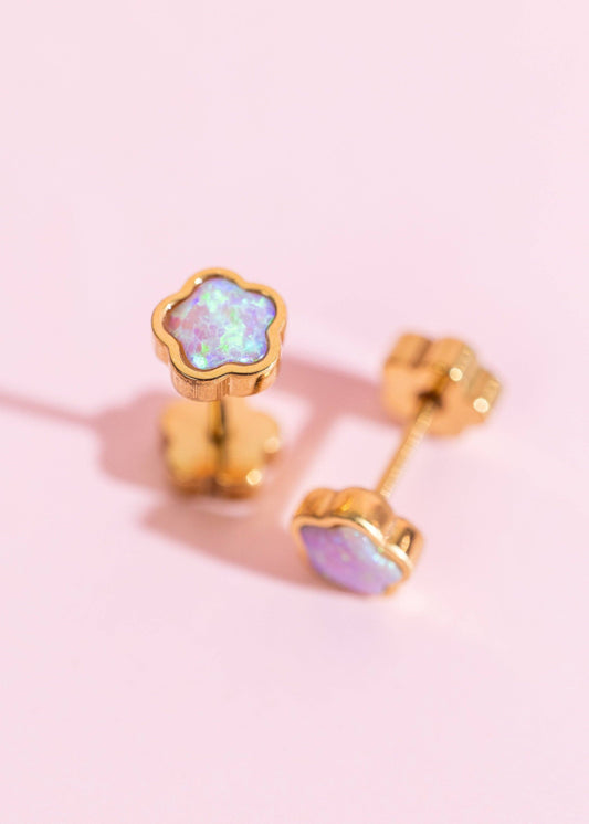 Pierced Co | Flower Opal Stud Earrings