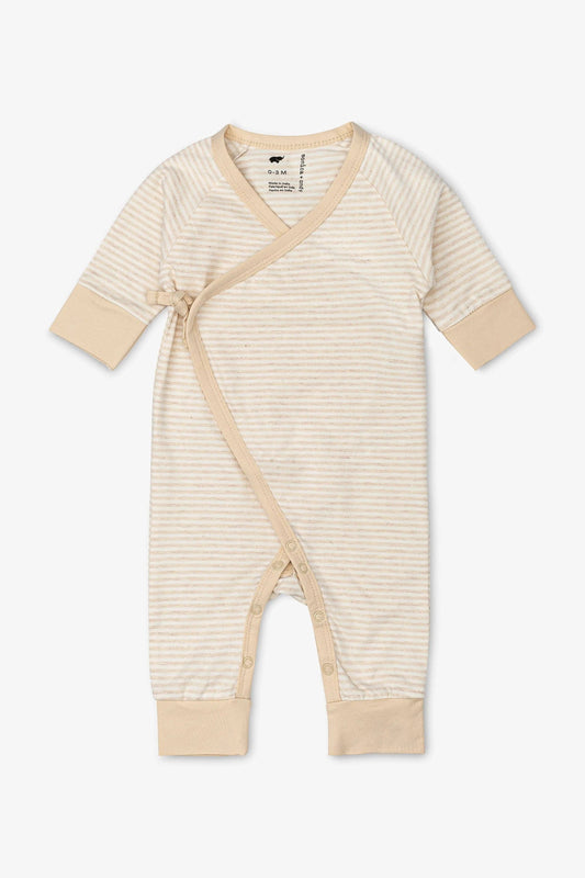 Cream French Stripe Kimono One-Piece