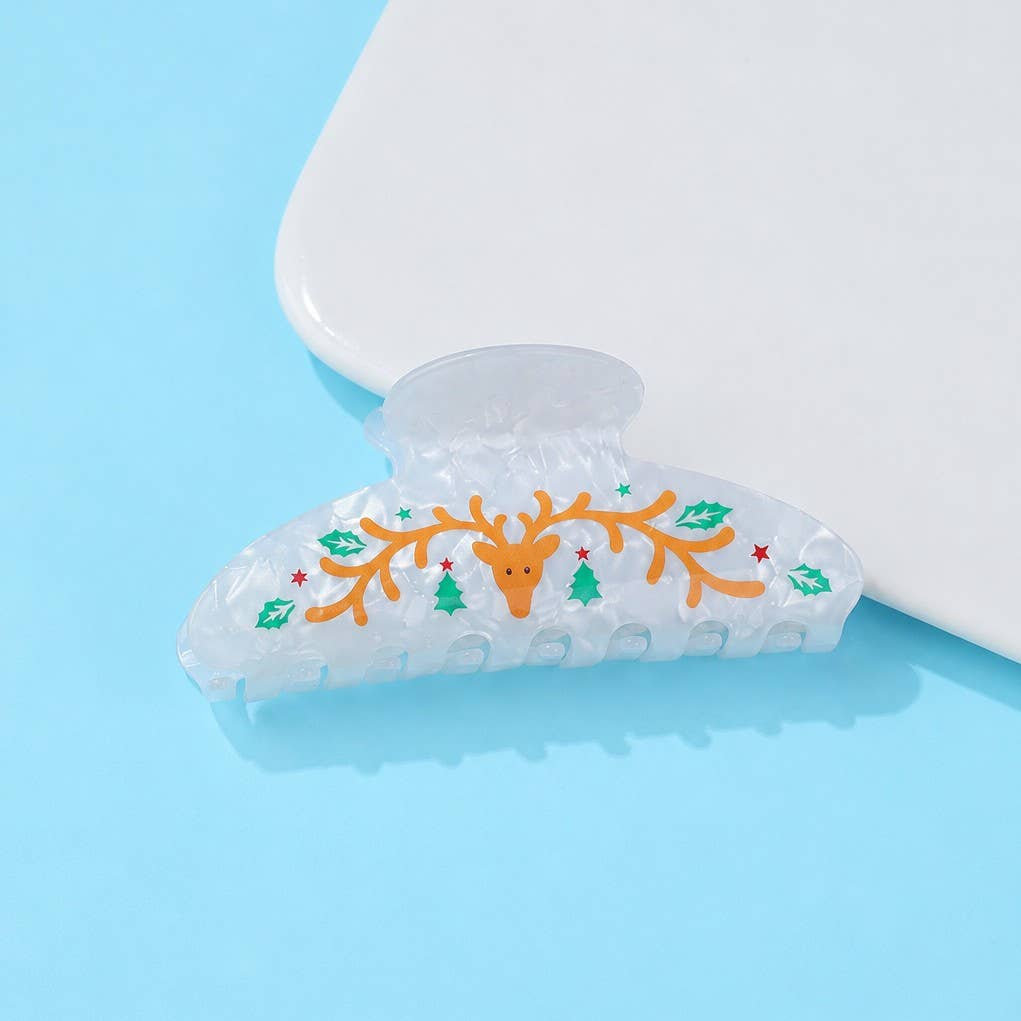 Christmas Hair Claw Clips - Gingerbread, Snowmen, Santa Hat, Reindeer