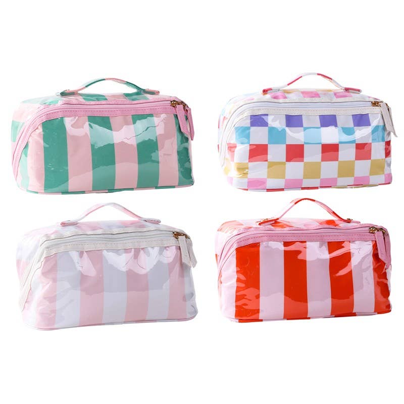Vinyl Open-Flat Cosmetic Pouch