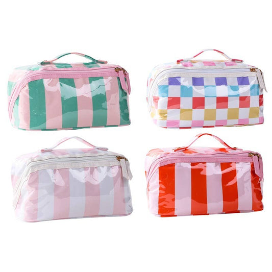 Vinyl Open-Flat Cosmetic Pouch