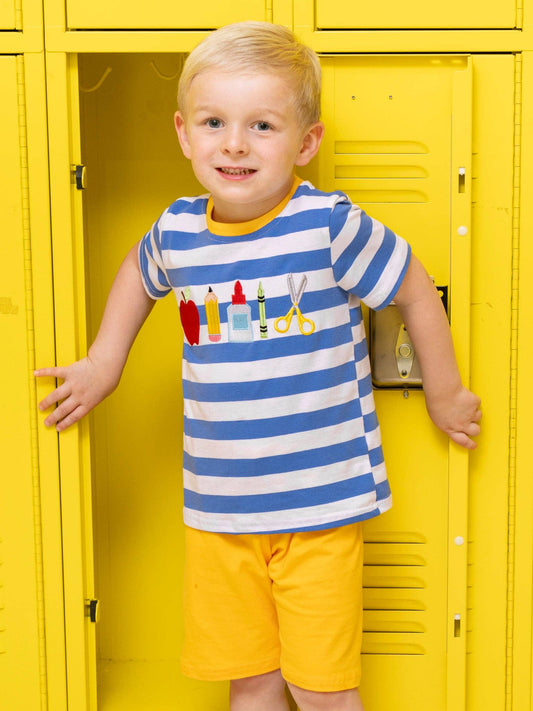 Blue & Yellow School Supplies Outfit