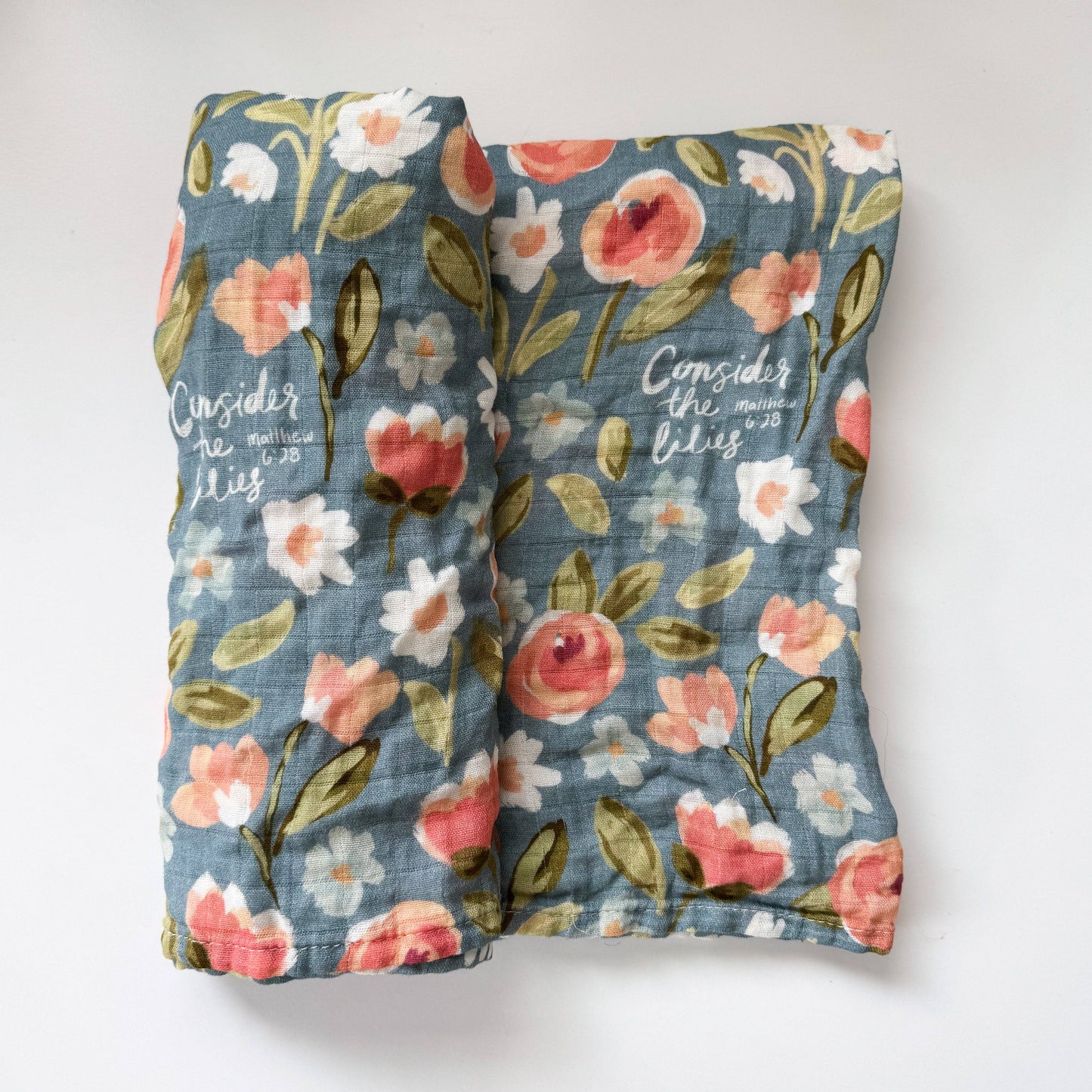 Consider the Lilies - Baby Muslin Blanket Swaddle