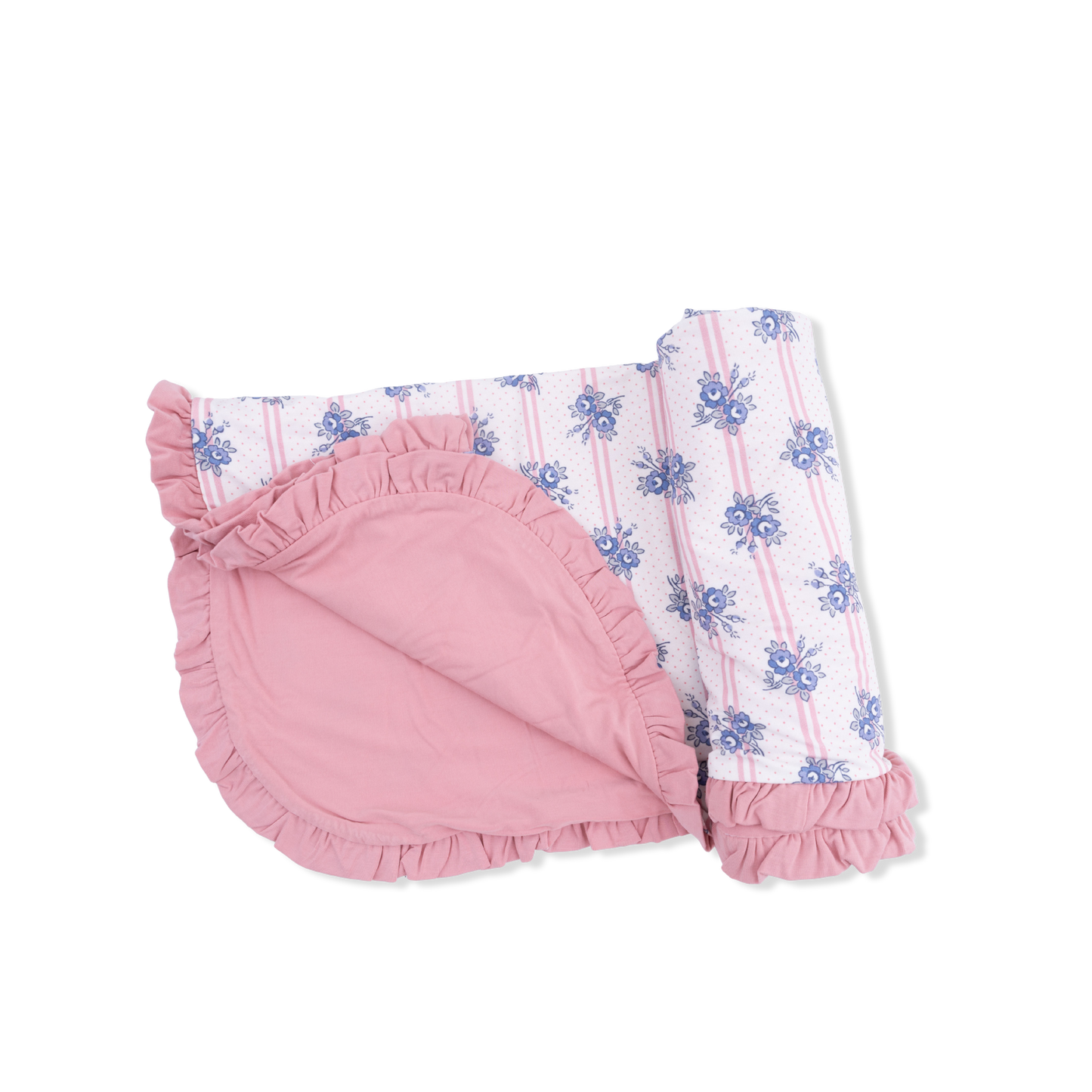 Angel Dear | Stripe Dot Roses - Ruffle Blanket