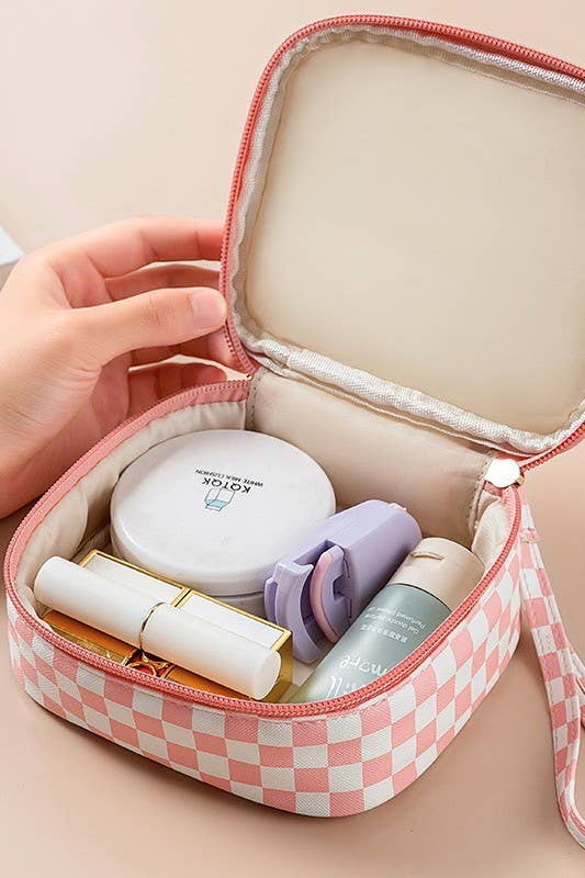 Checkered Gingham Cosmetic Pouch