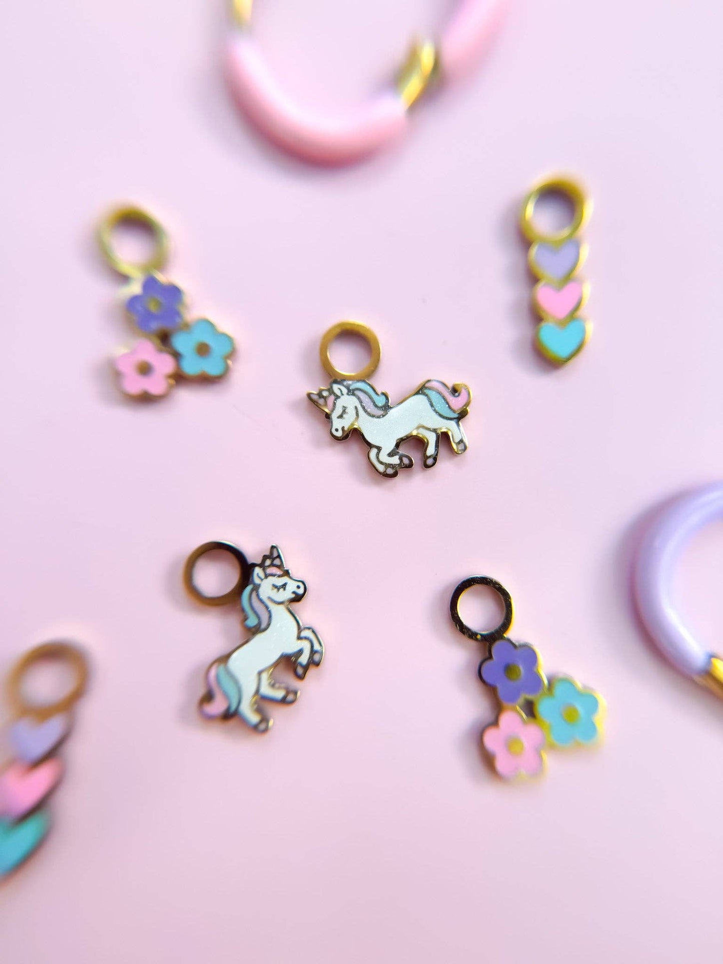 Flower Power Huggie Charms