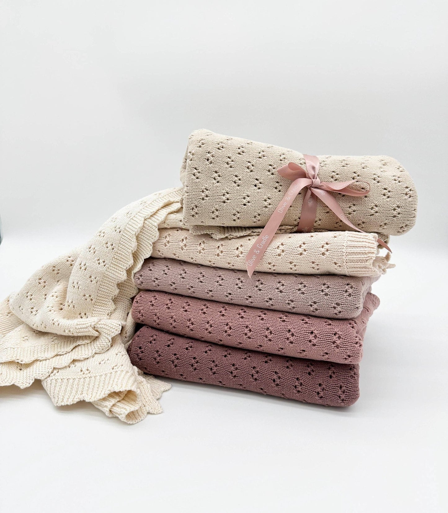 Grace Knitted Cotton Baby Blanket