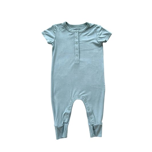 Bamboo Short Sleeve Henley Romper