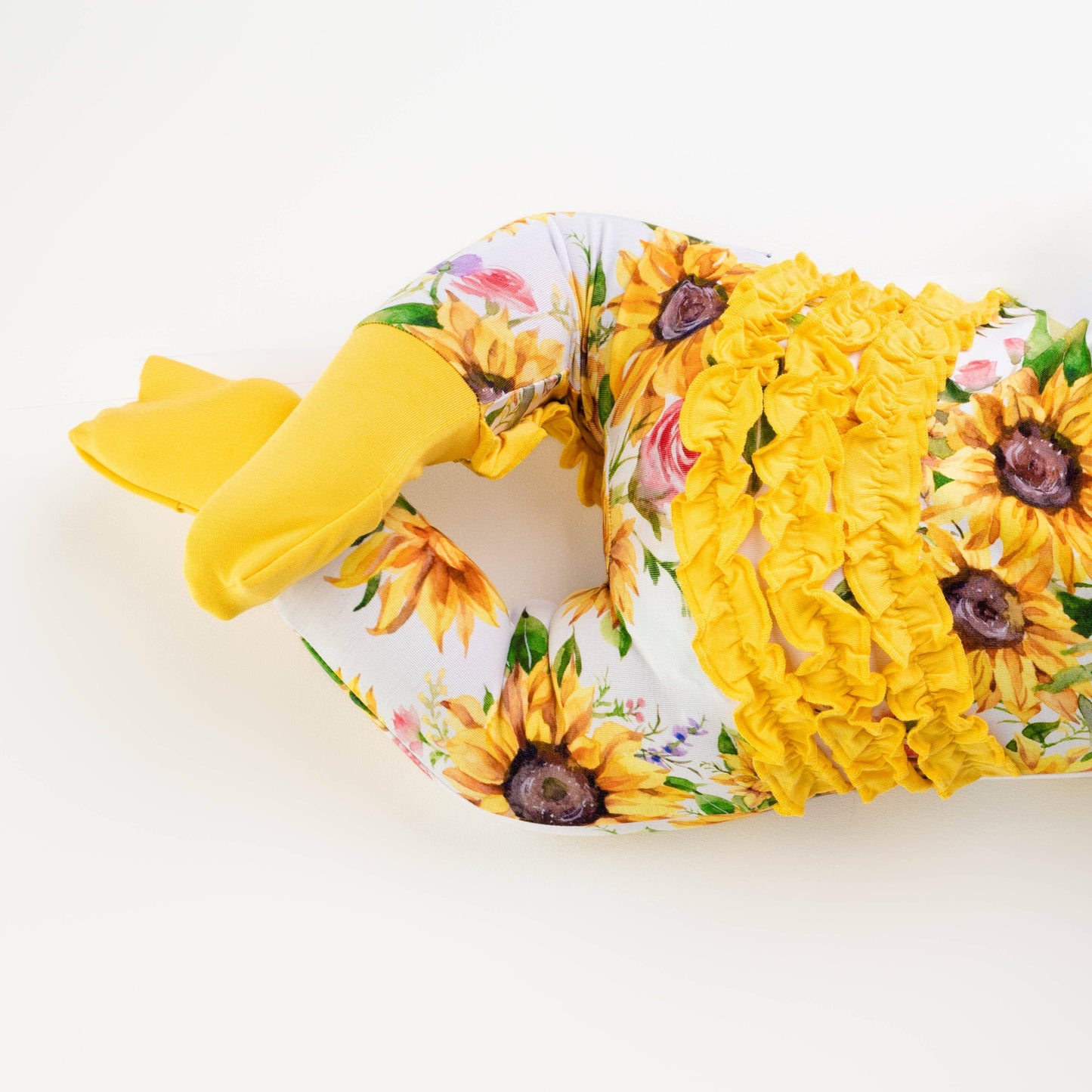 Suns and Roses (Sunflowers) Ruffle Baby Bamboo Zipper Romper Pajamas