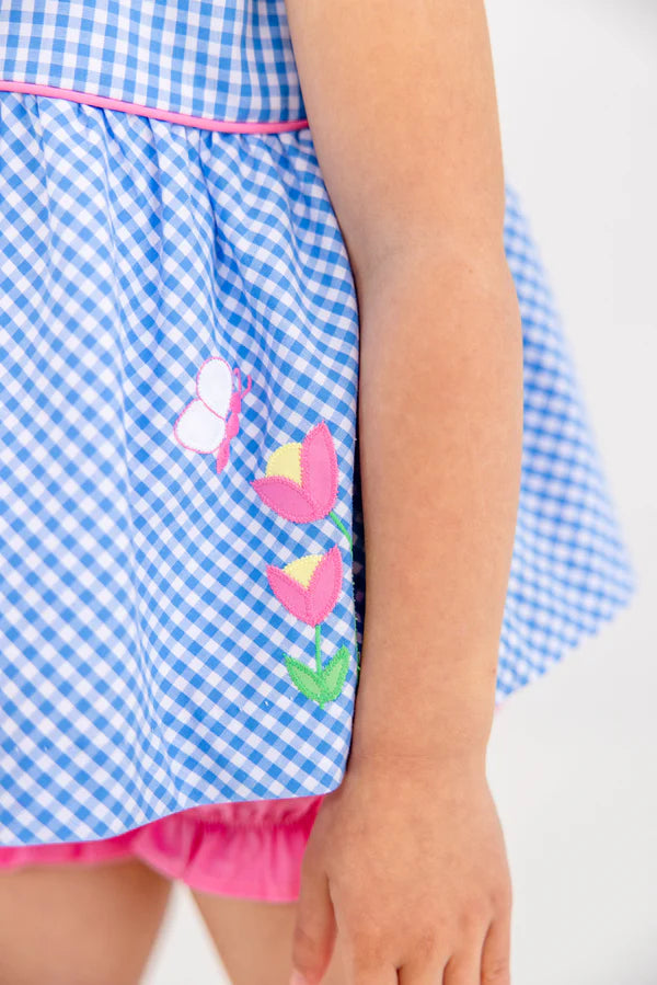 TBBC | Babs Bloomer Set - Sunrise Blvd. Blue Mini Gingham with Hamptons Hot Pink