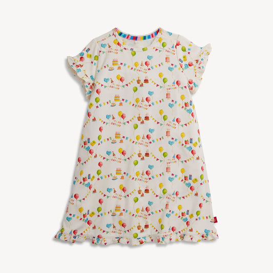 Magnetic Me | Short Sleeve Ruffle Nightgown - Birthday Babe