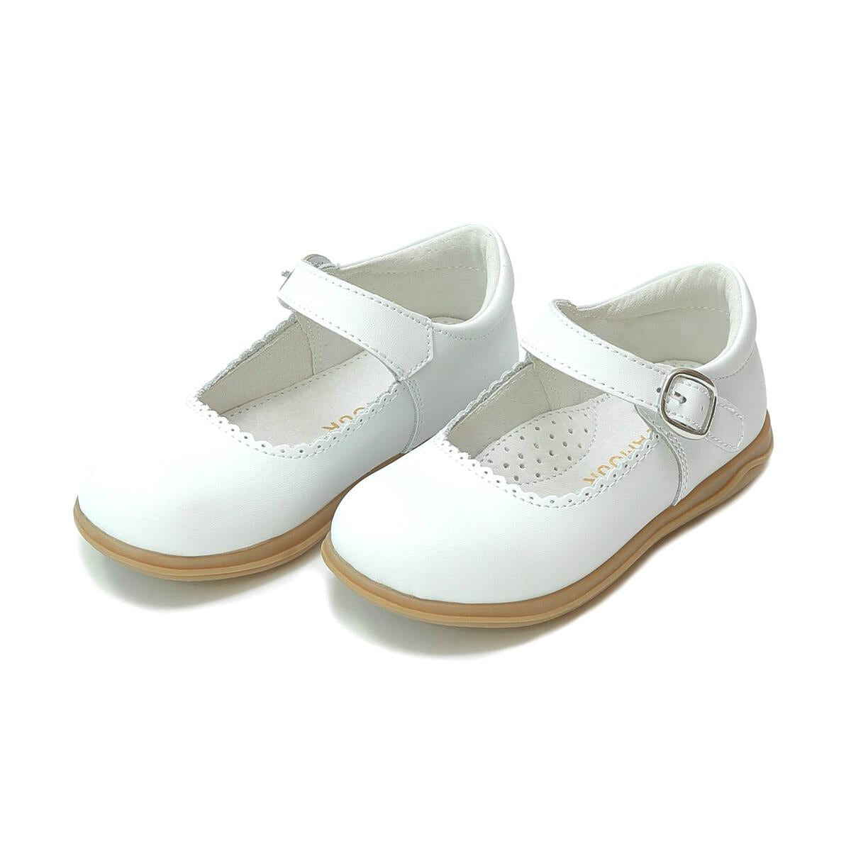 Chloe Classic Scalloped Leather Mary Jane | White