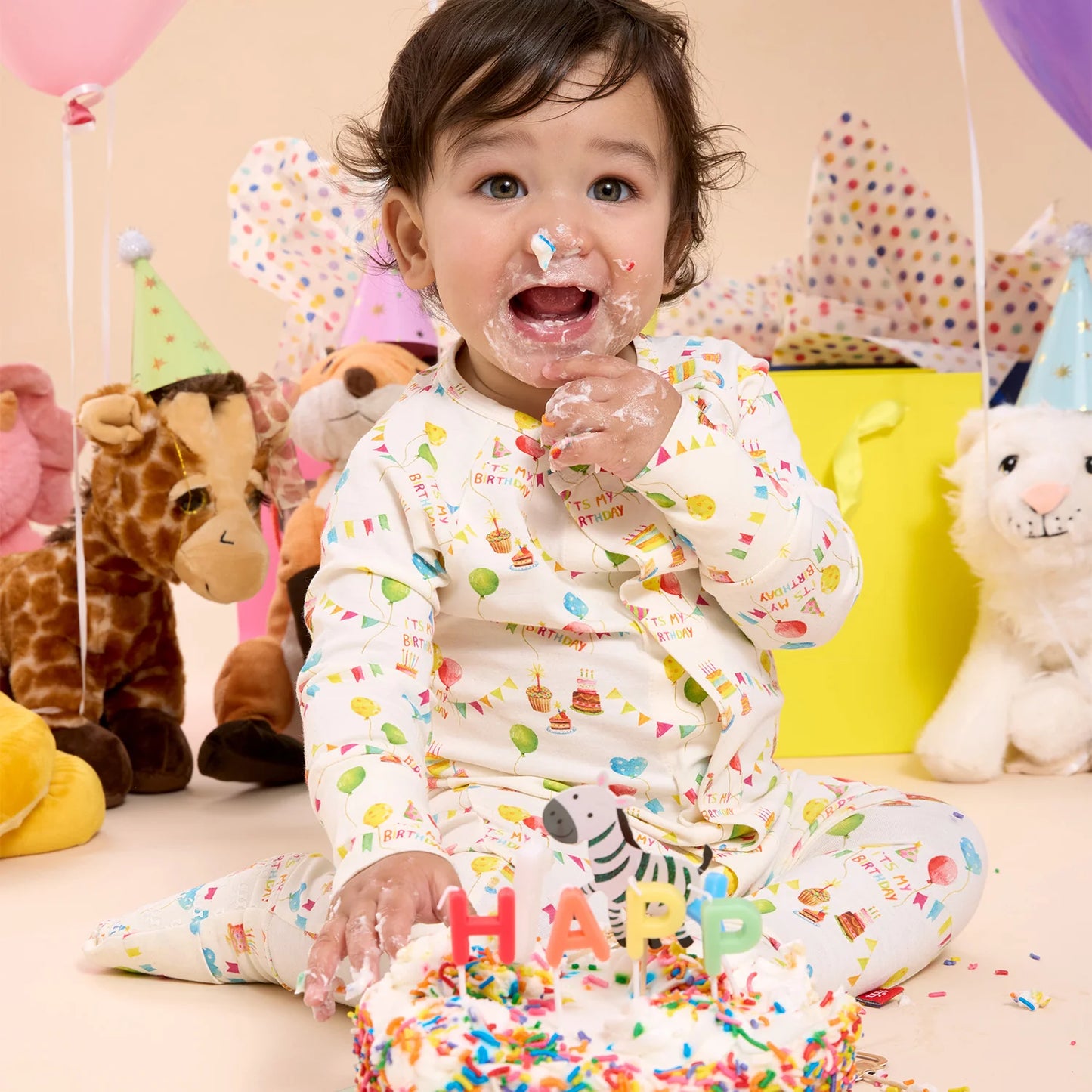 Magnetic Me | Modal Convertible Coverall - Birthday Babe