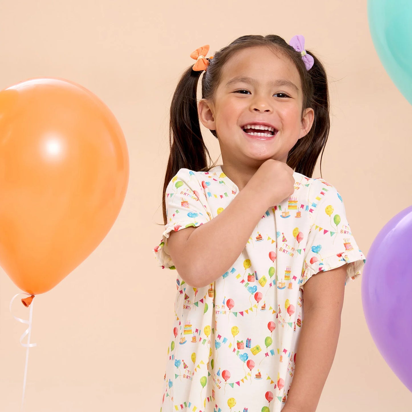 Magnetic Me | Short Sleeve Ruffle Nightgown - Birthday Babe