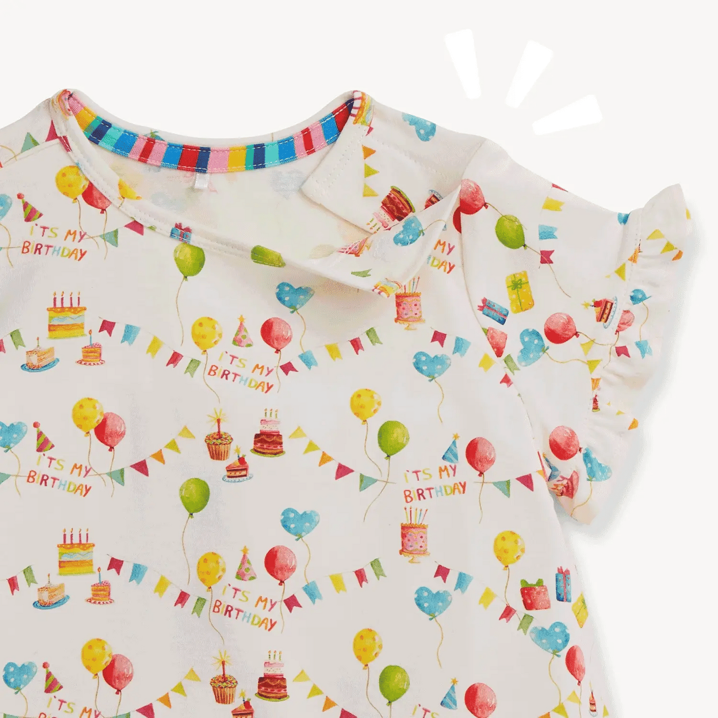 Magnetic Me | Short Sleeve Ruffle Nightgown - Birthday Babe