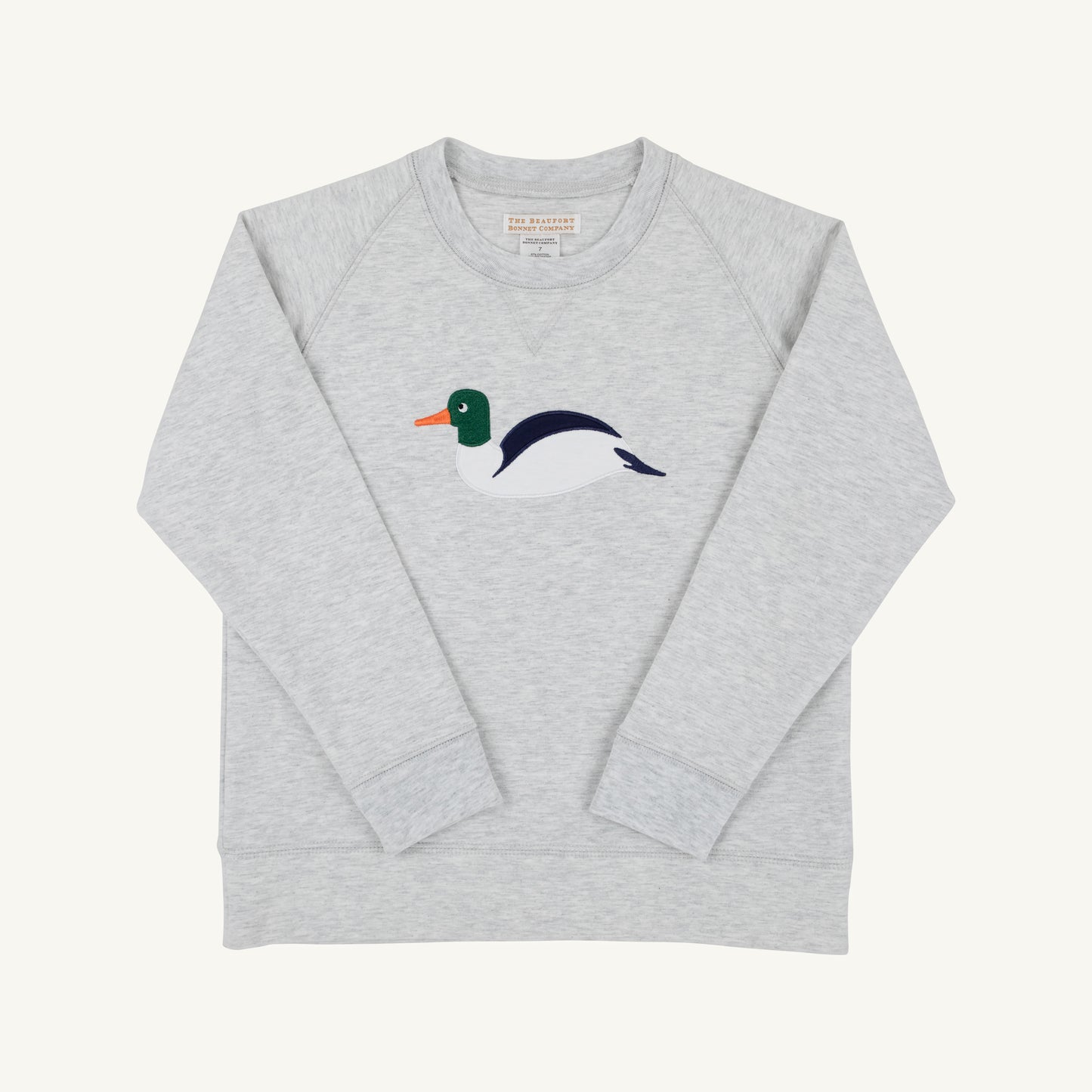 TBBC | Cassidy Comfy Crewneck - Grantley Gray (Heathered) with Duck Appliqué